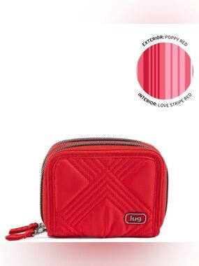 Lug Splits 2 Compact RFID Wallet NWT Poppy Red